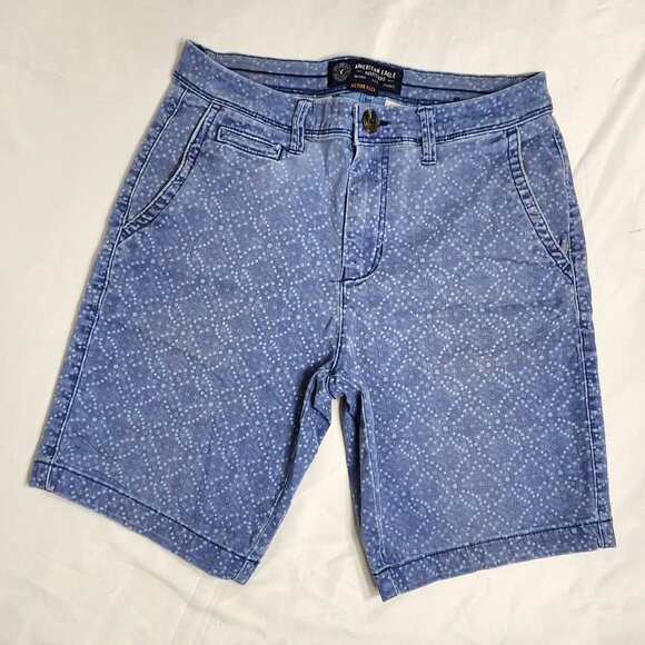 AE Blue Printed Chino Shorts • Size 30 • Active Flex - Picture 1 of 7